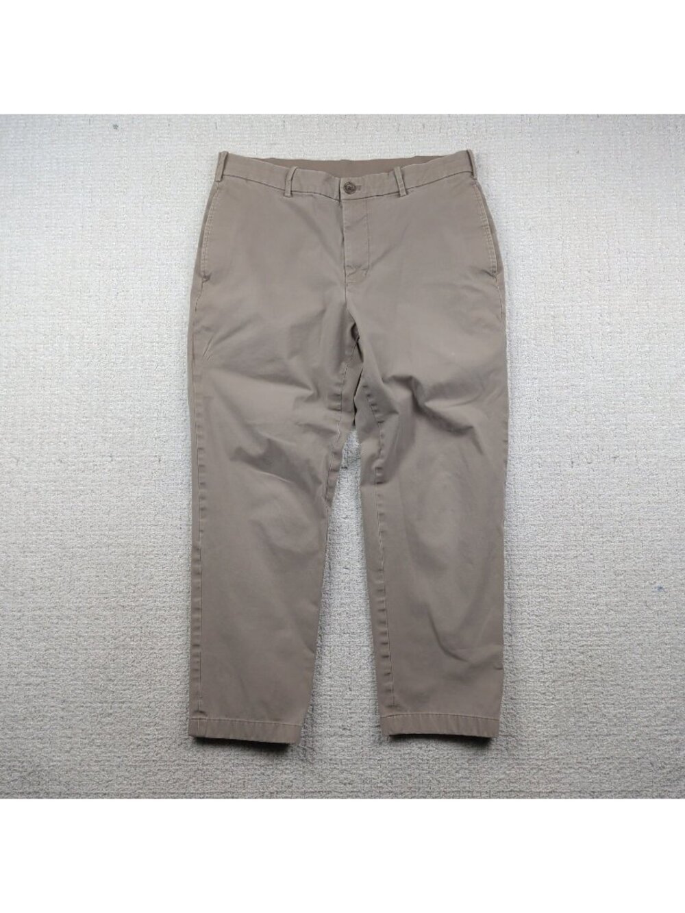Uniqlo Smart Ankle Chino Pants Stretch Drawstring Beige Preppy Office Men Sz M